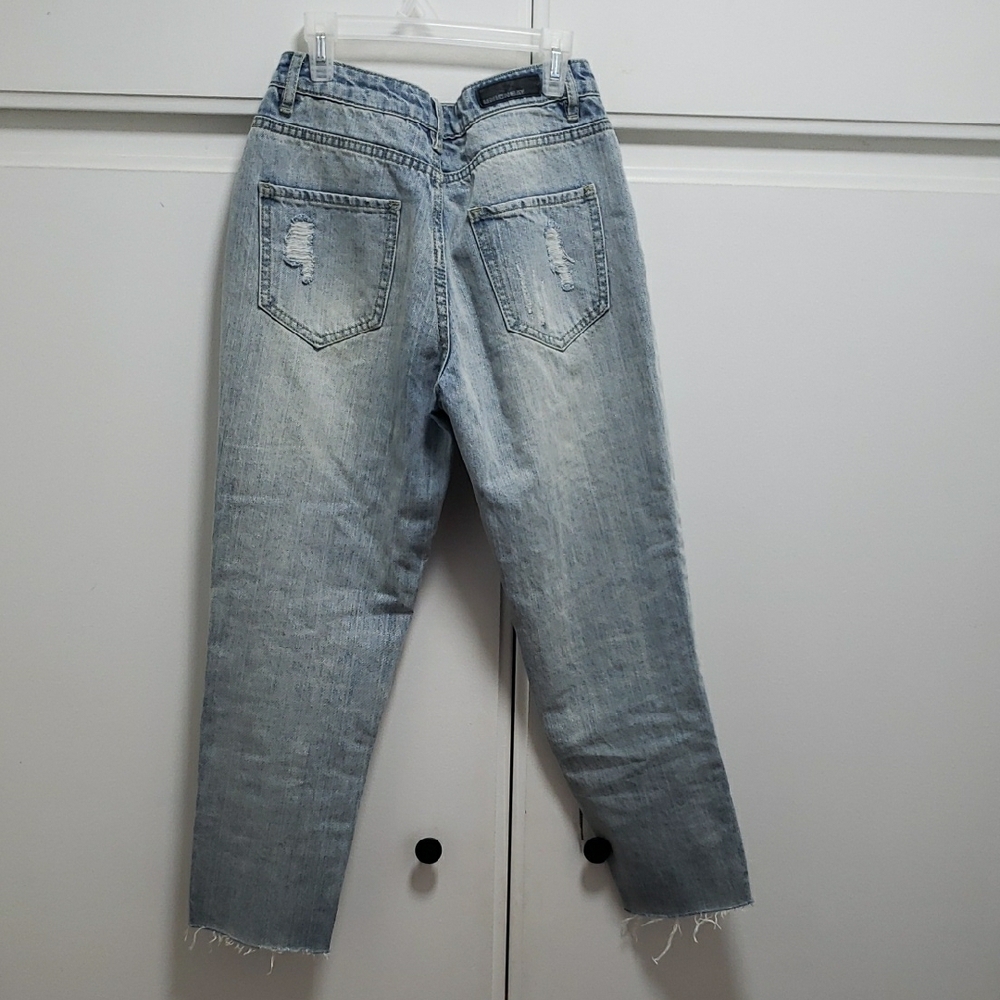 Ripped Light Denim Boyfriend Jeans - Girlfriend Fit - Picture 9 of 13